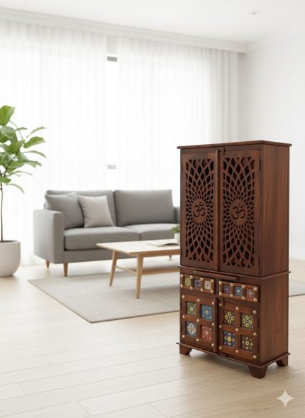 Handcrafted Solid Wood Home Temple / Mandir