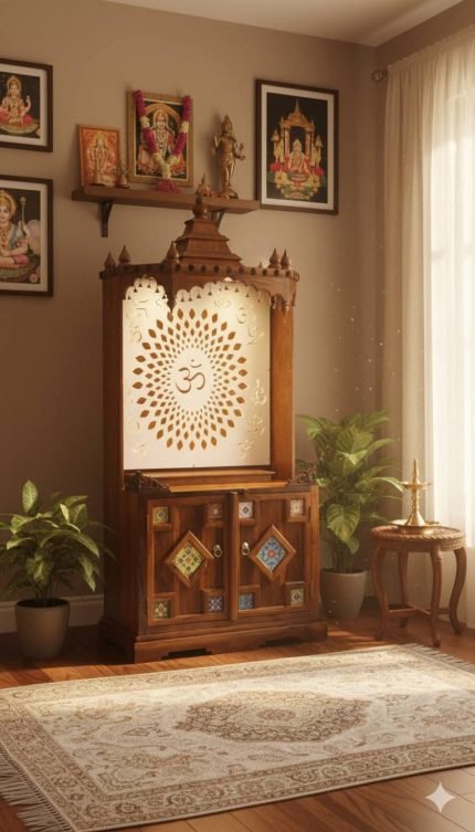 Premium Solid Wood Temple / Mandir for Home – Handcrafted Design