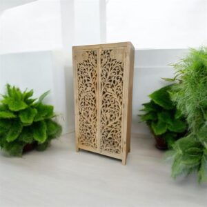 Mango Wood Carved Wardrobe