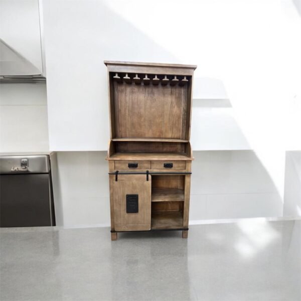 Mango Wood Bar Counter with Sliding Door – salalah-furnitures