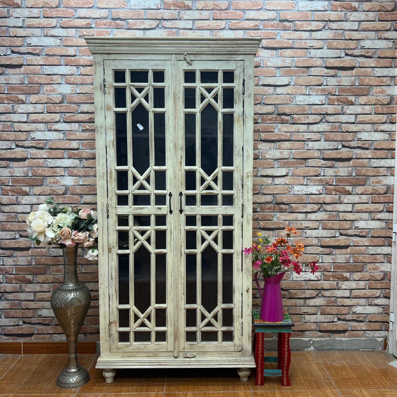 Mango Wood Bookshelf with 2 Doors