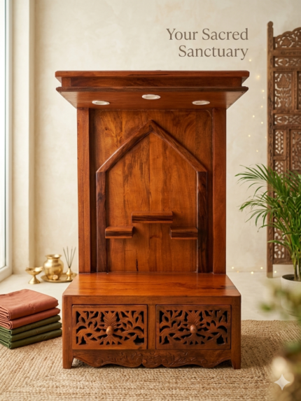 Handcrafted Solid Wood Home Temple