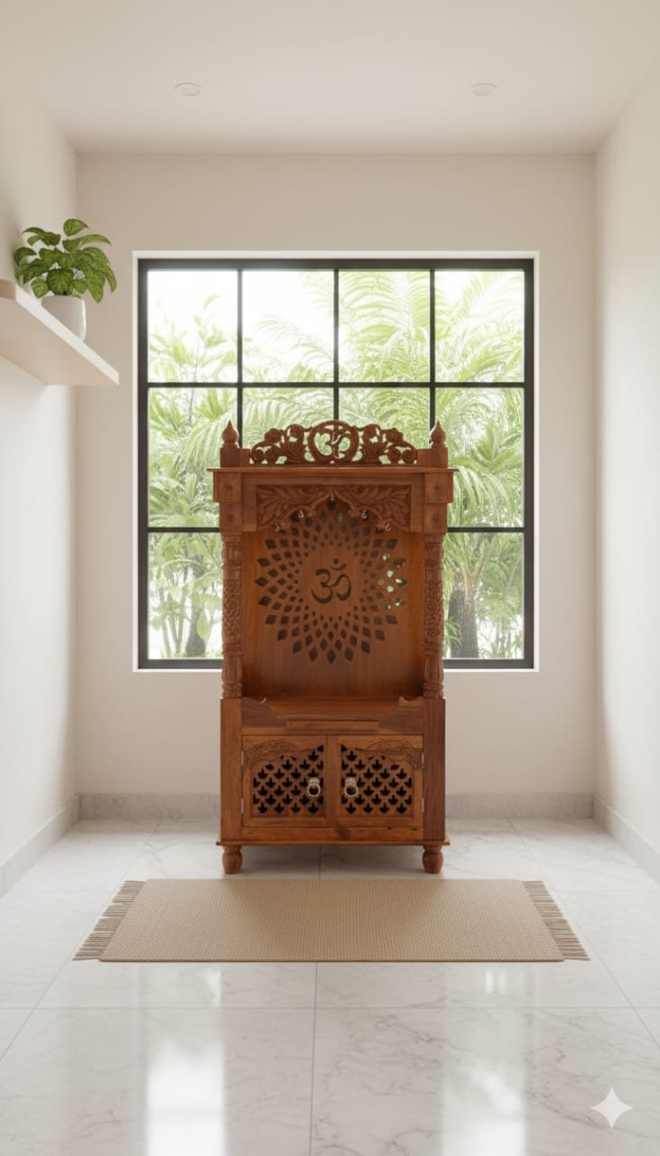 Divine Heritage Solid Wood Pooja Temple / Mandir