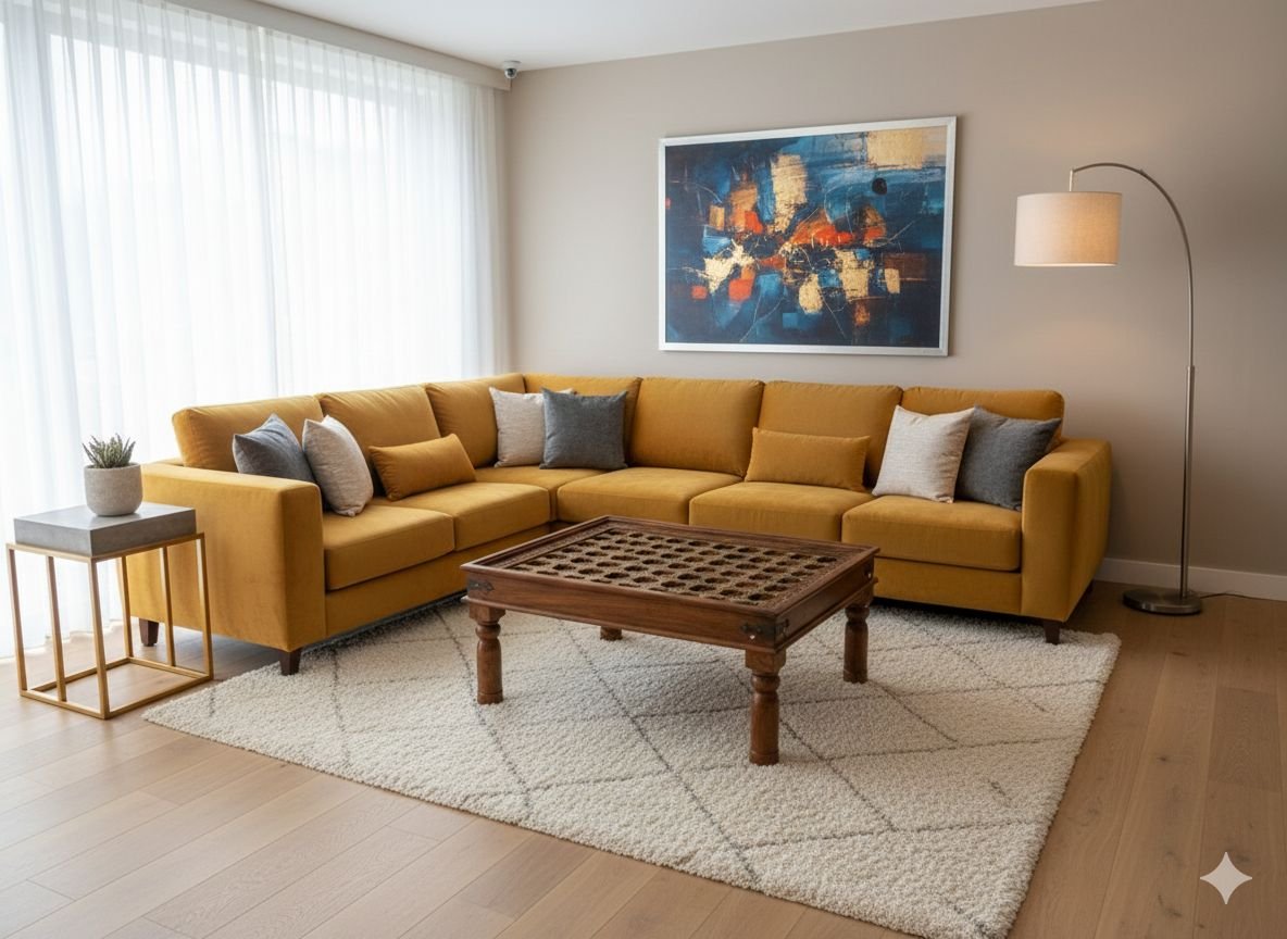 Handcrafted Solid Wood Coffee Table