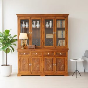 Classic Solid Wood Display Cabinet / Crockery Unit