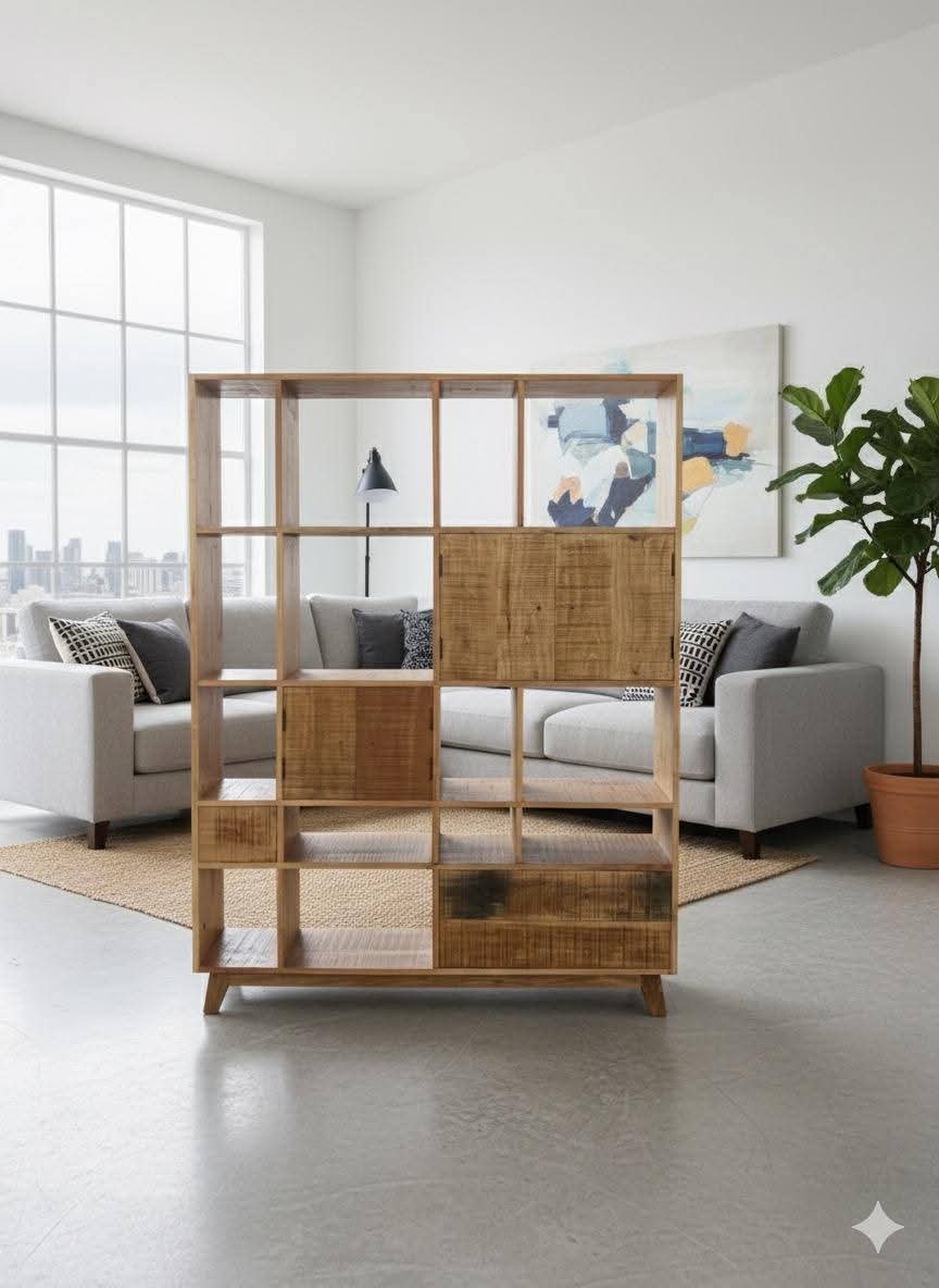 Handmade Solid Wood Bookshelf / Room Divider - Image 3