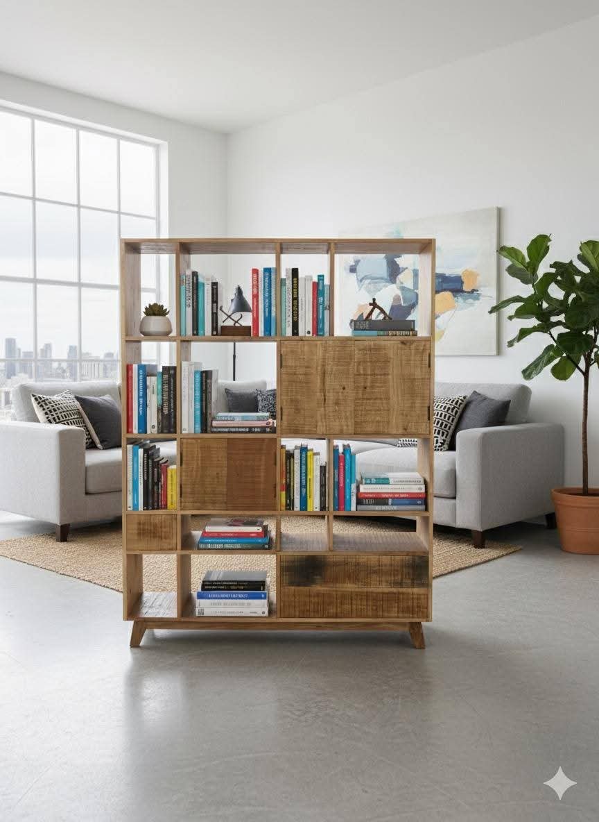 Handmade Solid Wood Bookshelf / Room Divider