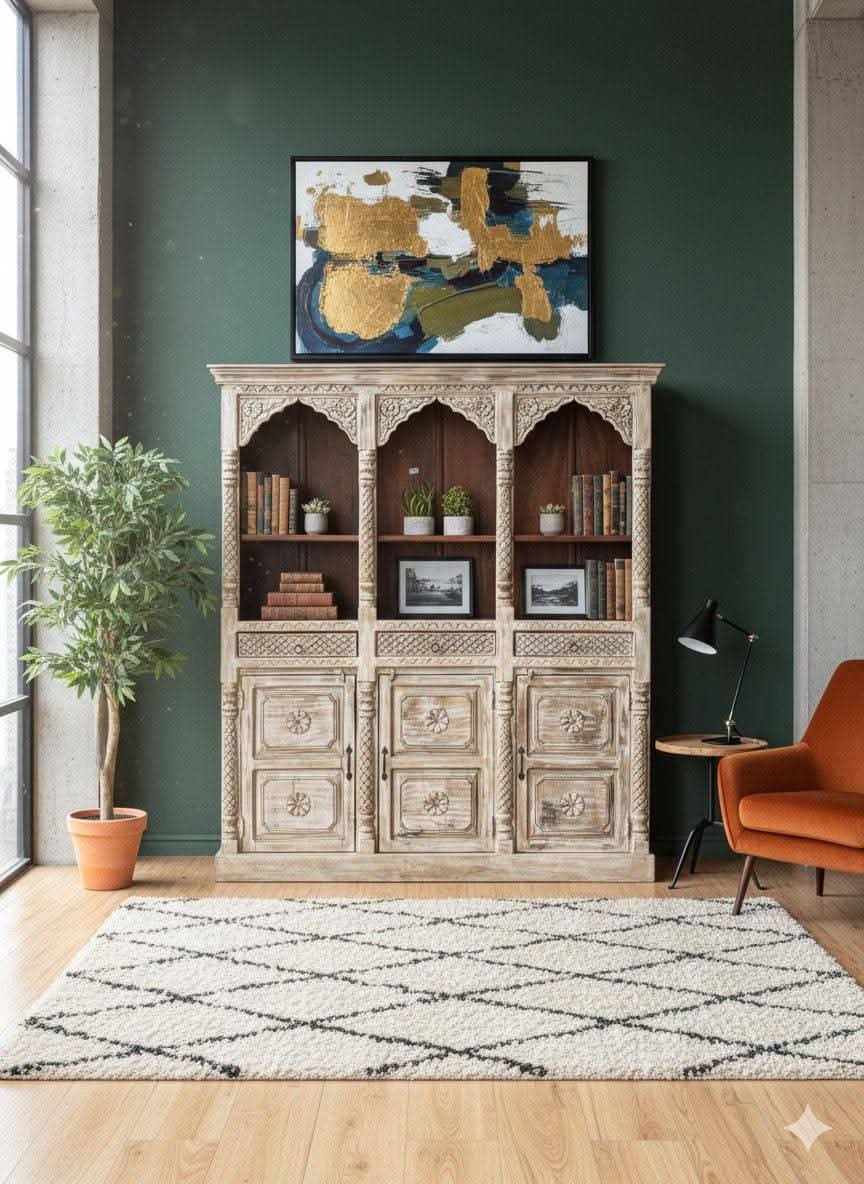 Handcrafted Solid Wood Bookshelf / Display Cabinet - Image 2