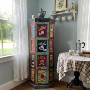 Hand-Painted Vintage Corner Cabinet – One of a Kind!