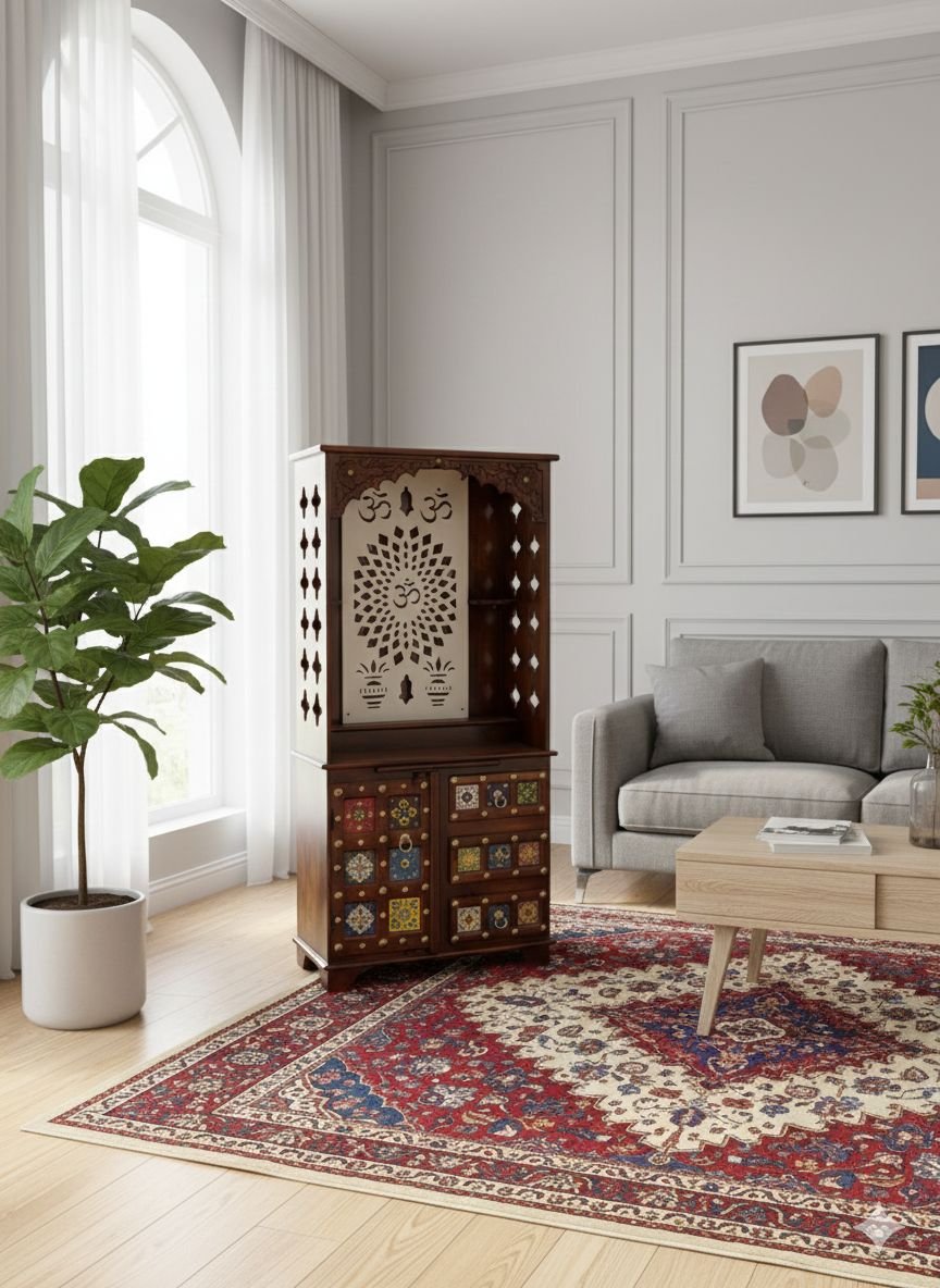 Handcrafted Solid Wood Home Temple / Mandir