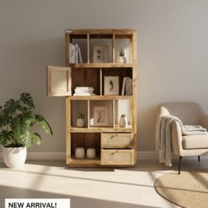 Mango wood book shelf
