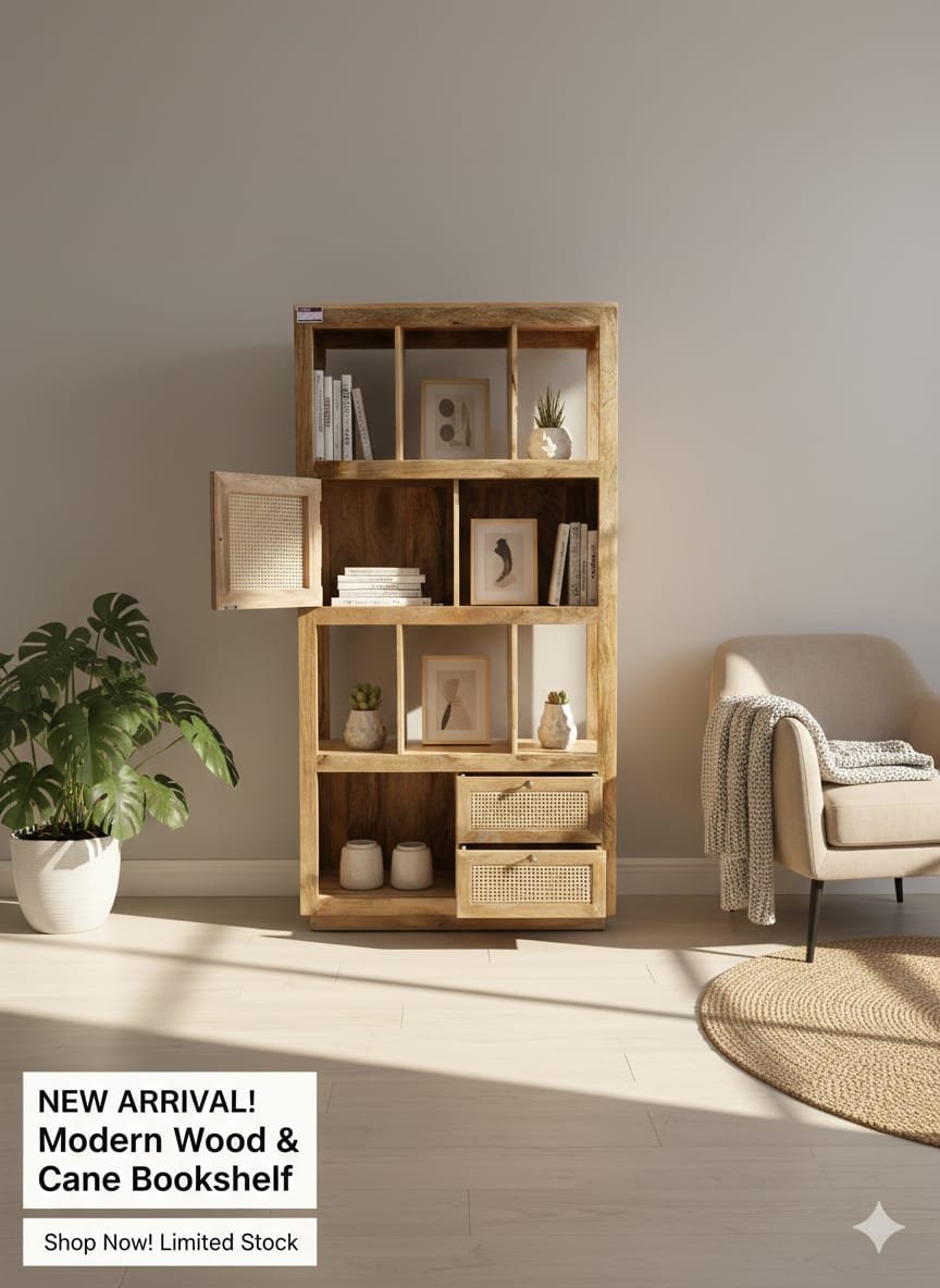 Mango wood book shelf - Image 4