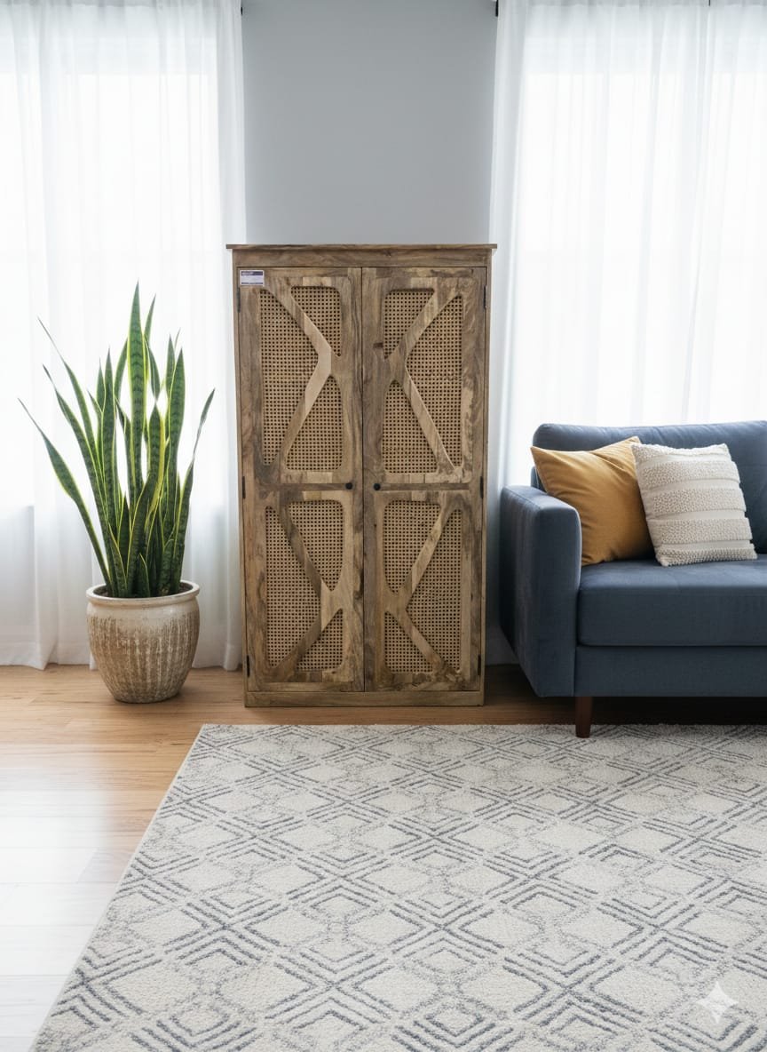 Artisan Grandeur: The Hand-Carved Mandala Wardrobe