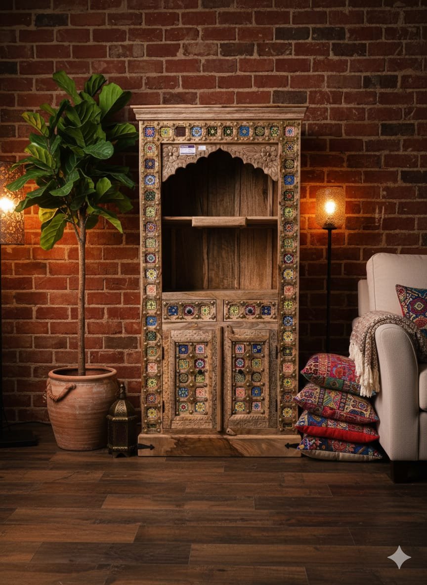 The Grand Jharokha Solid Wood Temple Unit