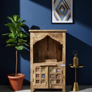 Handcrafted Mango Wood Home Temple – Traditional Indian Pooja Mandir