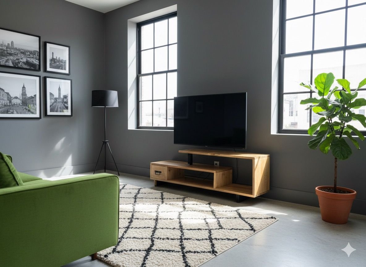 Sleek Asymmetrical Mango Wood TV Media Console - Image 2