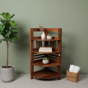 Handcrafted Wooden Tiered Corner Shelf