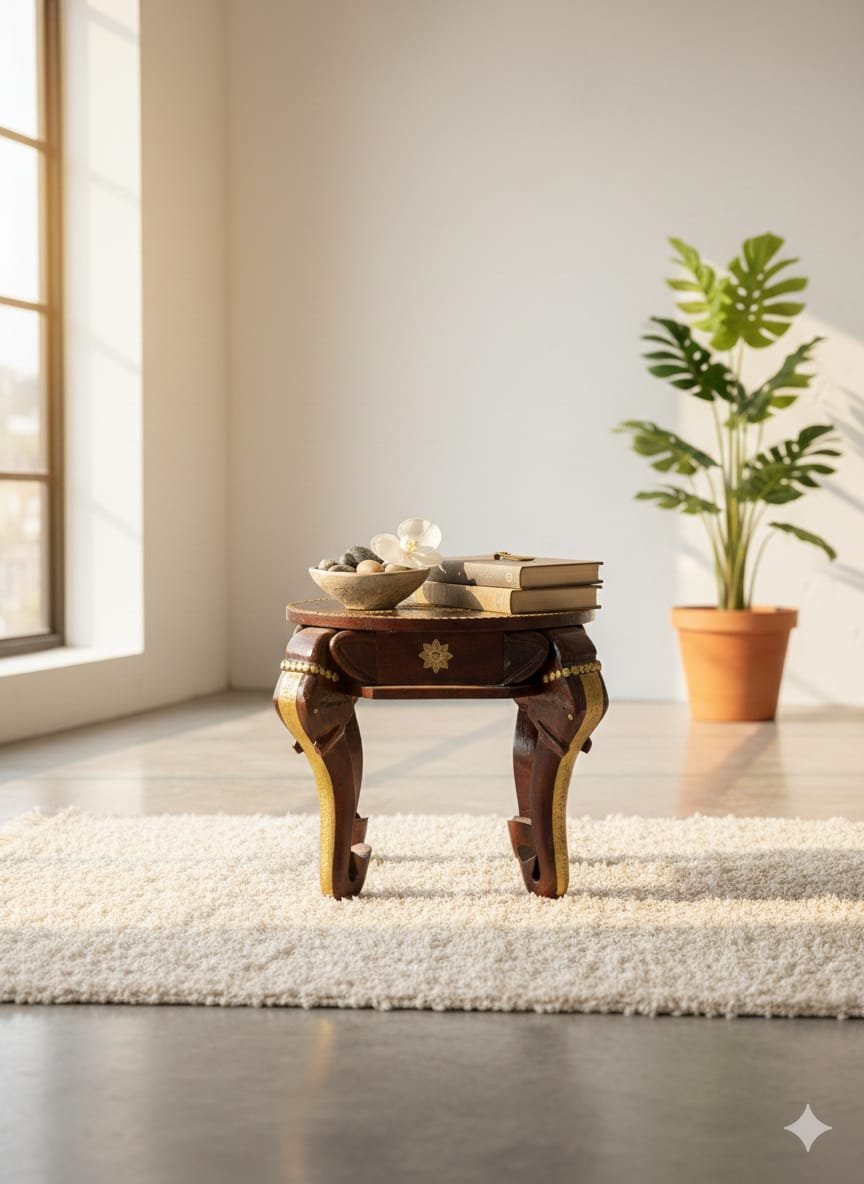Exquisite Hand-Carved Elephant Trunk Accent Table - Image 6
