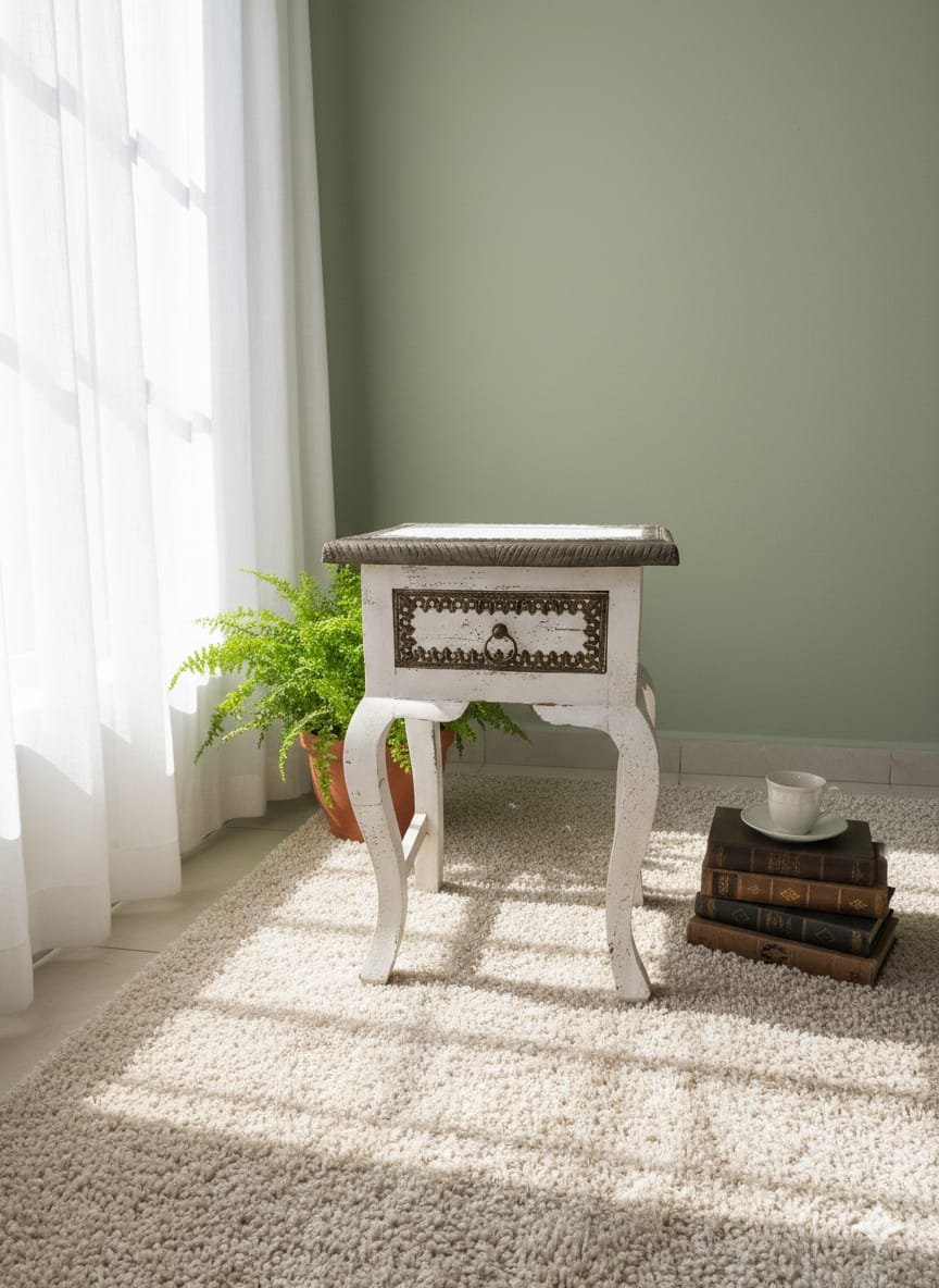 Vintage-Style Hand-Finished Bedside Table