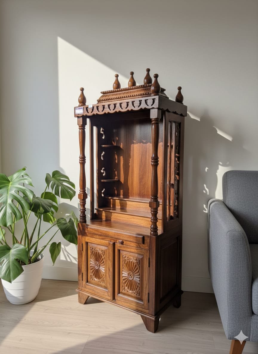 Handcrafted Sheesham Wood Home Temple - Image 3