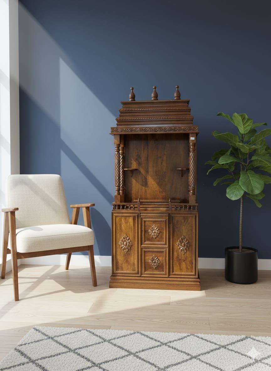 Handcrafted Indian Sheesham Wood Temple - Image 4