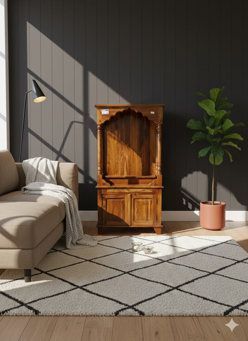 Handcrafted Sheesham Wood Home Temple - Image 3