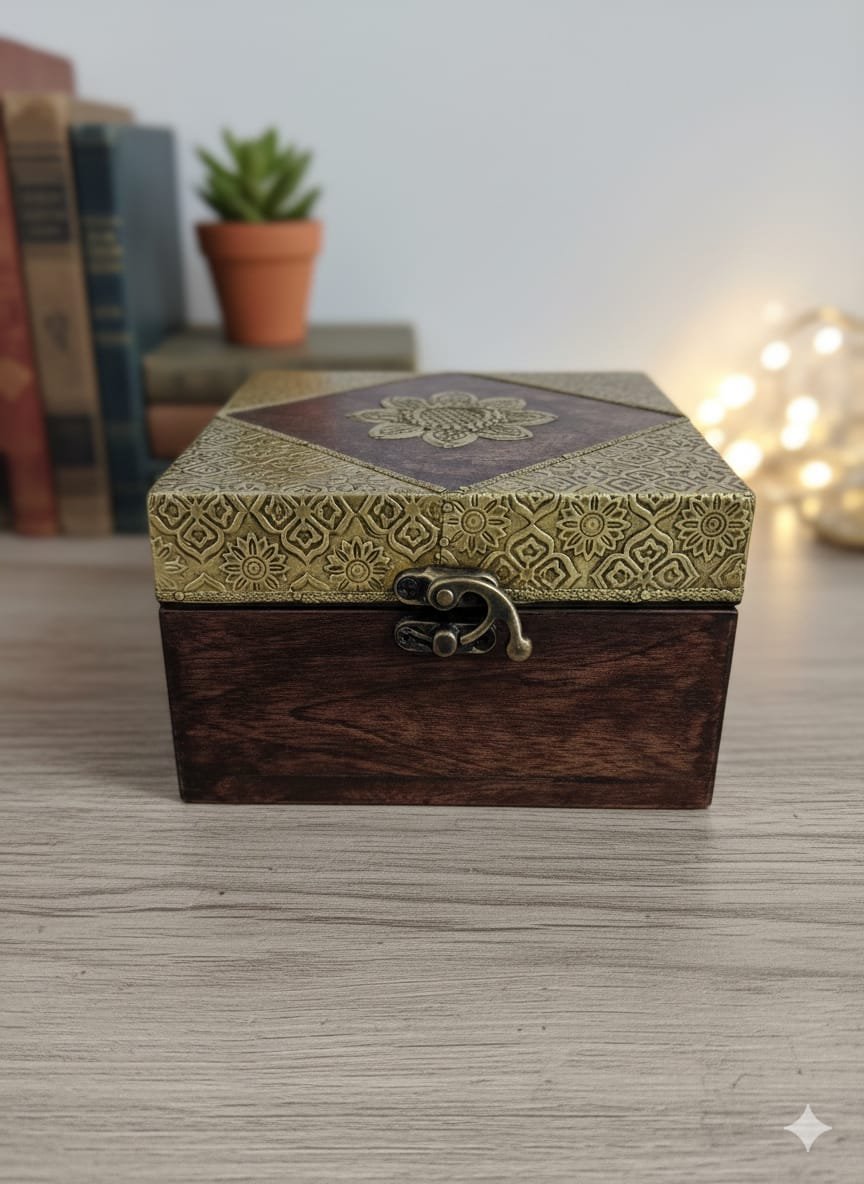 Hand-Carved Wooden Jewelry & Memory Box - Image 4