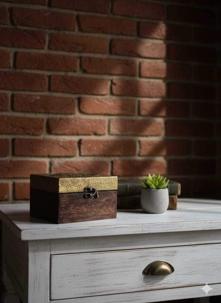 Hand-Carved Wooden Jewelry & Memory Box - Image 3