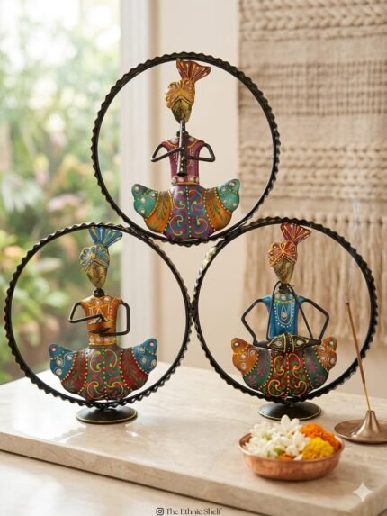 Handcrafted Trio of Musical Folk Artisans