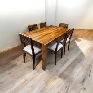 Sheesham Wood Dining Set with 6 Chairs