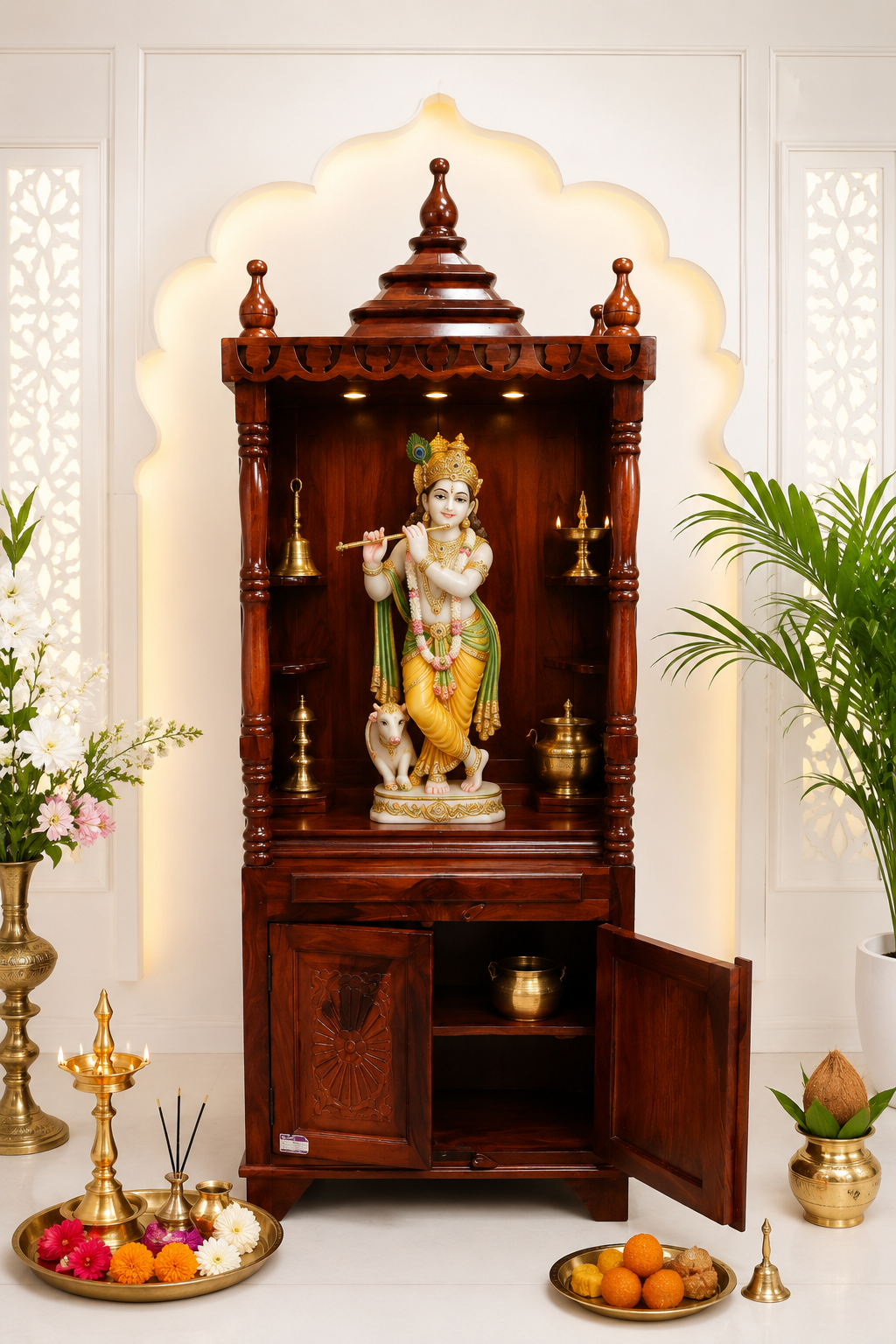 Handcrafted Sheesham Wood Home Temple - Image 2