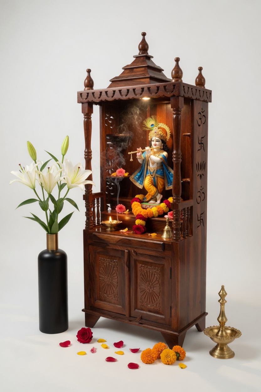 Handcrafted Sheesham Wood Home Temple - Image 4