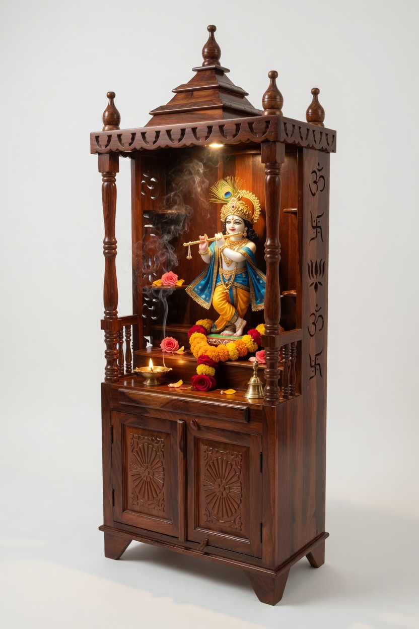 Handcrafted Sheesham Wood Home Temple - Image 3