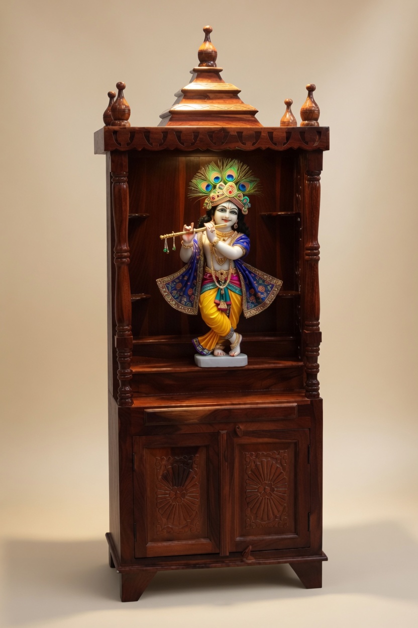 Handcrafted Sheesham Wood Home Temple - Image 5