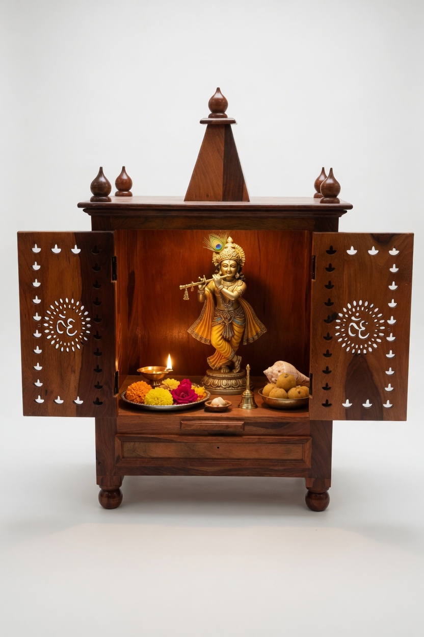 Handcrafted Wooden Mandir - Image 2