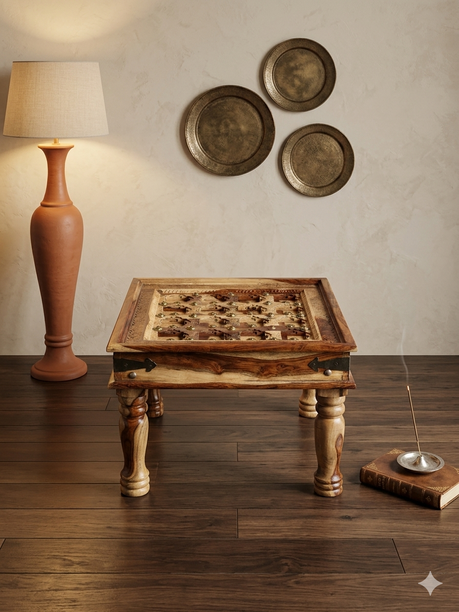 Handcrafted Sheesham Wood Centre Table