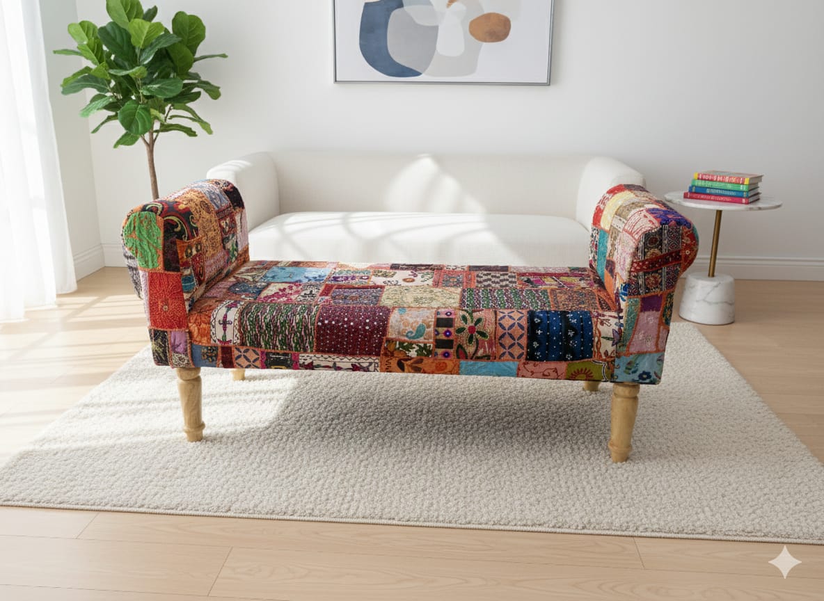 Handcrafted Diwan Sofa/Bench with Cussion - Image 3