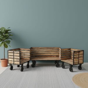 Forge Modular Industrial Trolley Sofa Set(3+1+1)