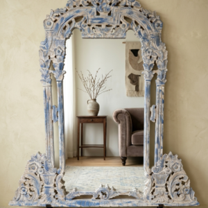 Hand-Carved Coastal Elegance Mirror Frame