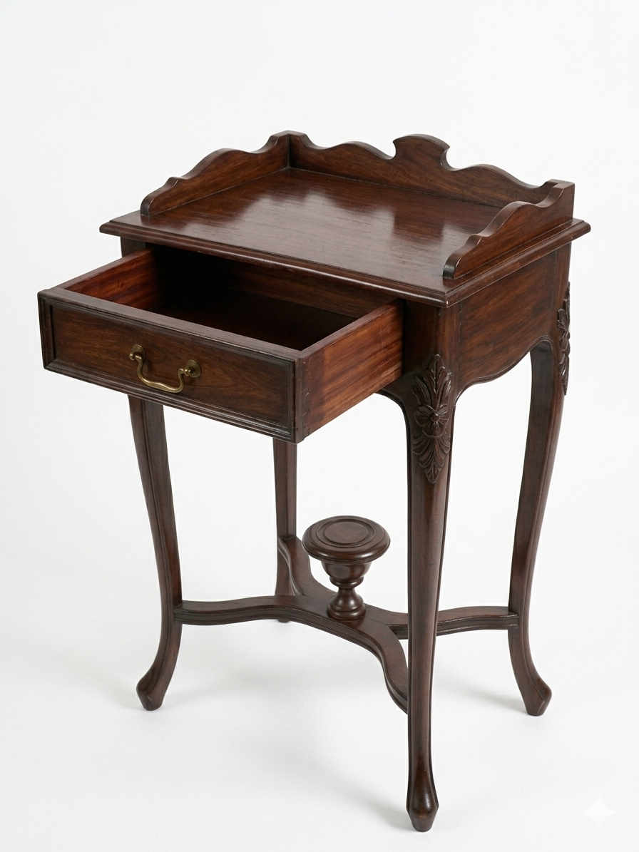 Antique-Style Solid Wood Telephone Stand & Compact Console Table - Image 4