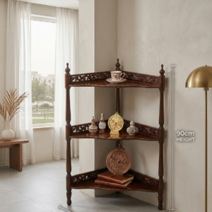 Antique-Style 3-Tier Wooden Corner Shelf