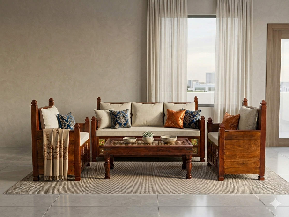5-Seater Sofa Set (3+1+1) with Integrated Base Storage - Image 3