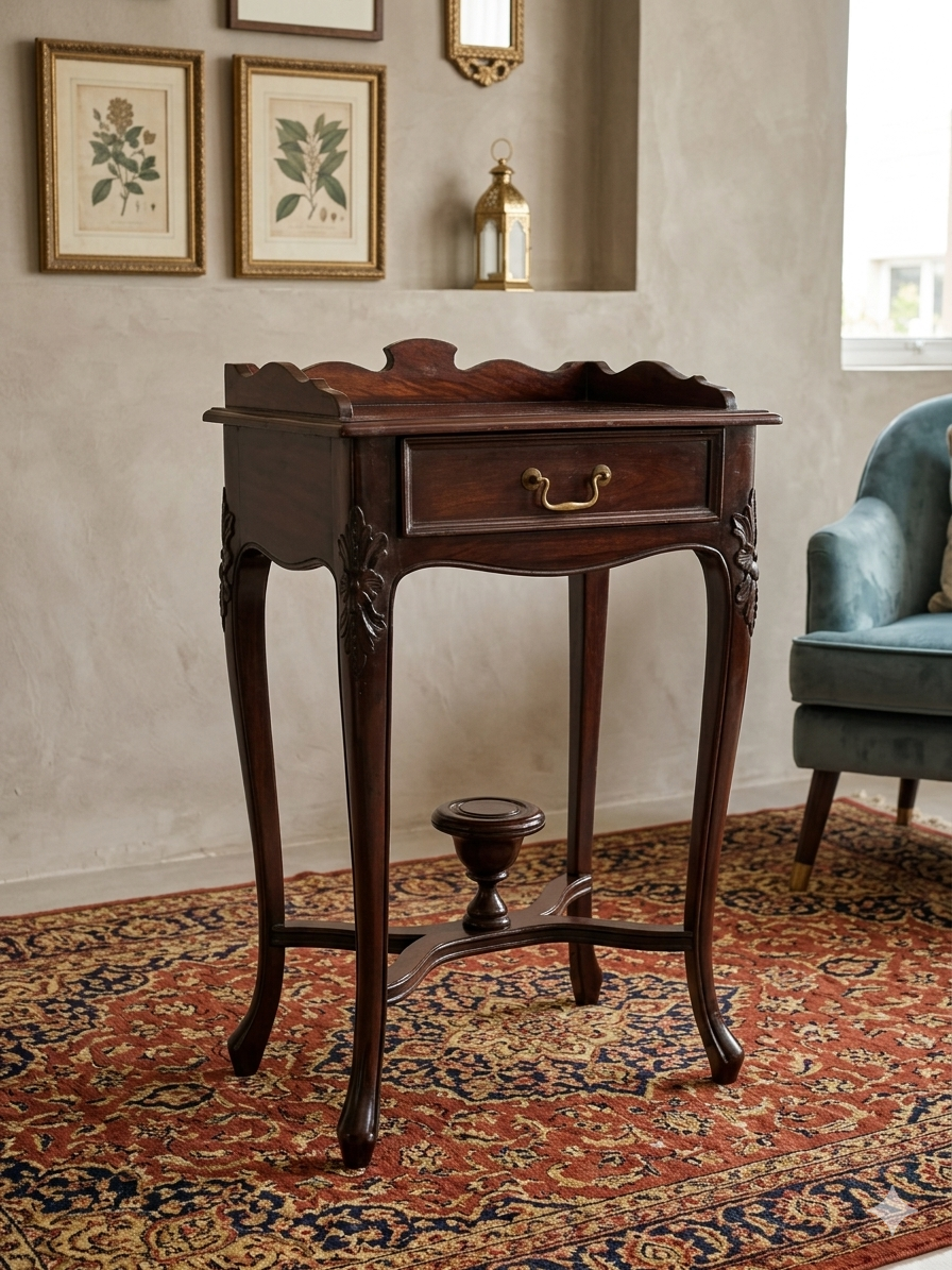 Antique-Style Solid Wood Telephone Stand & Compact Console Table