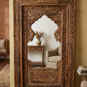 Handcrafted Royal Jharokha Solid Wood Mirror Frame