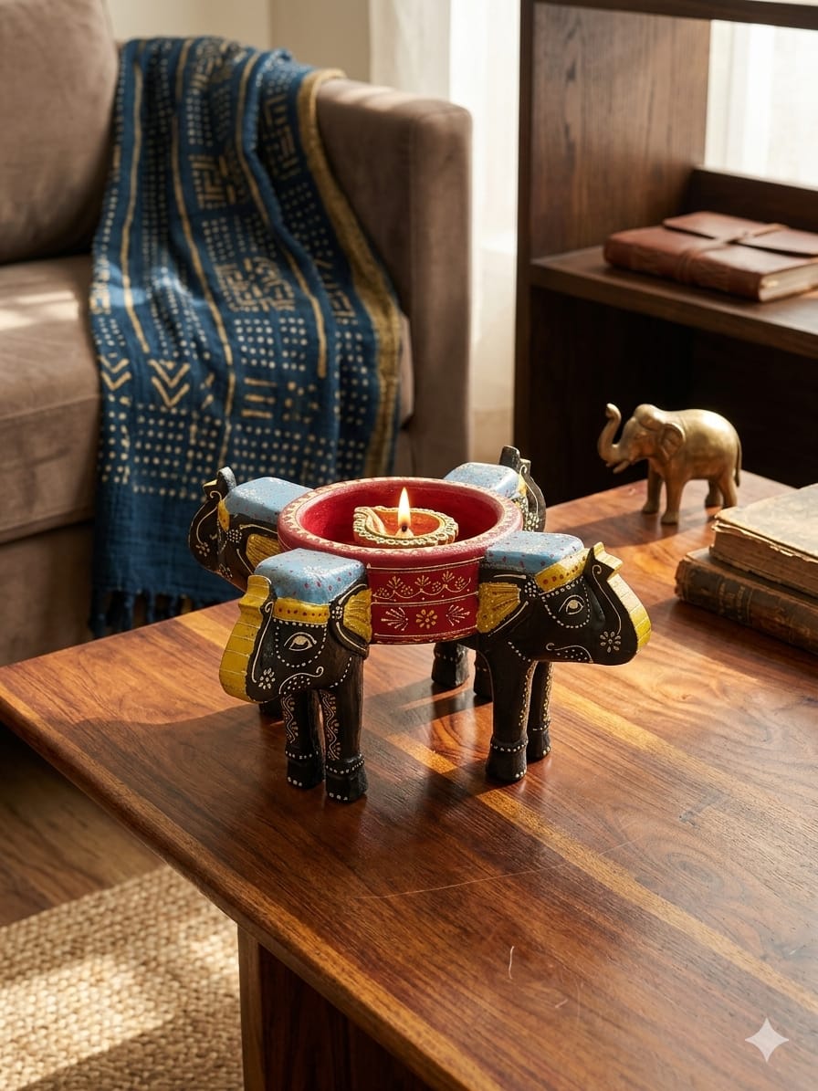 Hand-Painted Heritage Elephant Bowl - Image 2