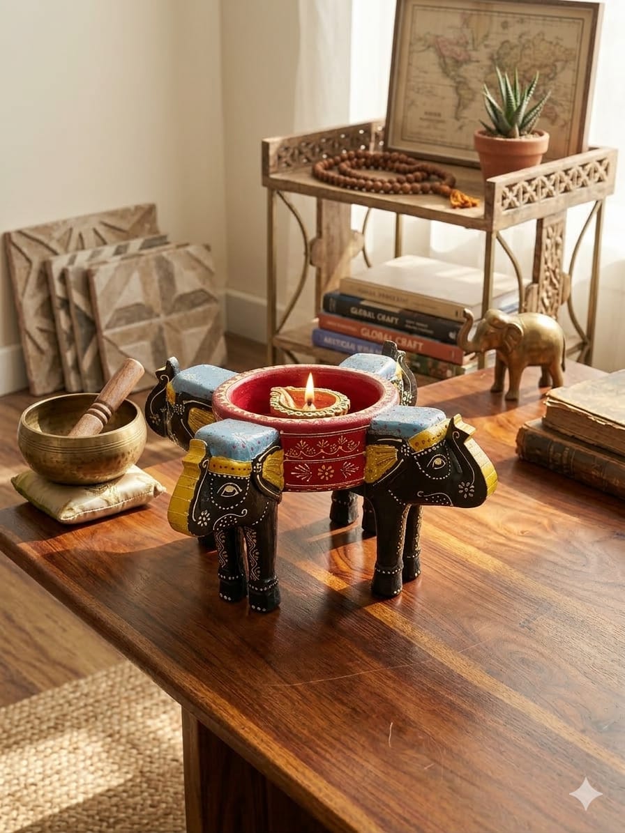 Hand-Painted Heritage Elephant Bowl