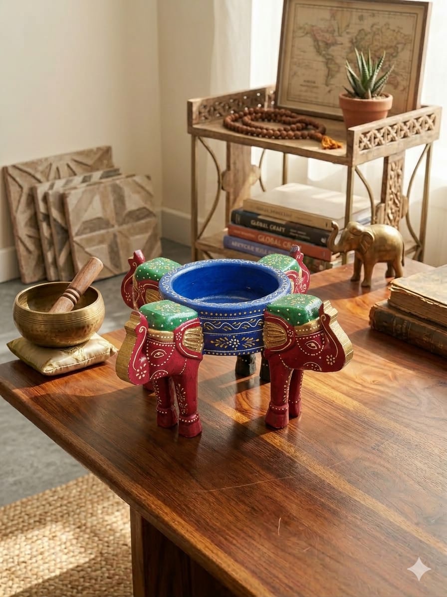 Hand-Painted Heritage Elephant Bowl - Image 2