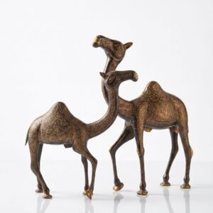 Majestic Brass Camel Pair – Handcrafted Decorative Statues