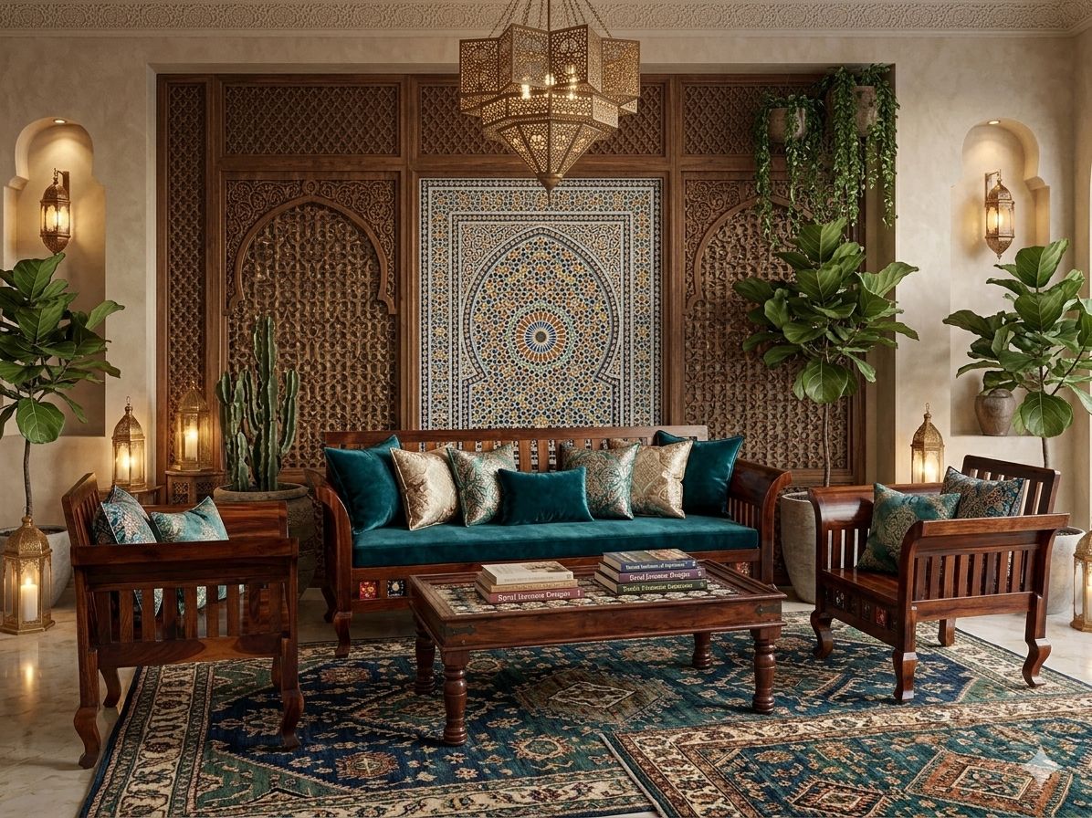 Sheesham Wood 5-Seater Sofa Set with Traditional Tile Work - Image 3