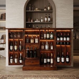 Royal Solid Wood Bar Counter / Luxury Home Bar Cabinet